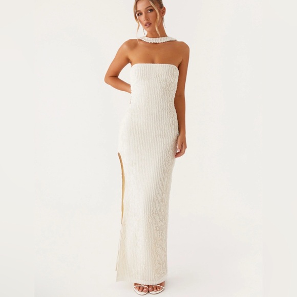 Peppermayo Sadie Maxi Strapless Cream Dress - Picture 1 of 5